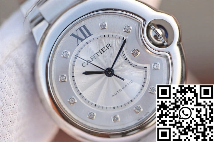 Ballon Bleu De Cartier WE902074 V6 Factory Diamond Silverr Dial
