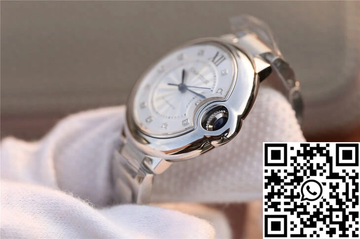 Ballon Bleu De Cartier WE902074 V6 Factory Diamond Silverr Dial