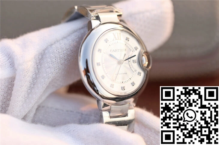 Ballon Bleu De Cartier WE902074 V6 Factory Diamond Silverr Dial