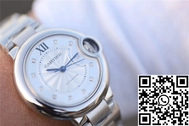 Ballon Bleu De Cartier WE902074 V6 Factory Diamond Silverr Dial