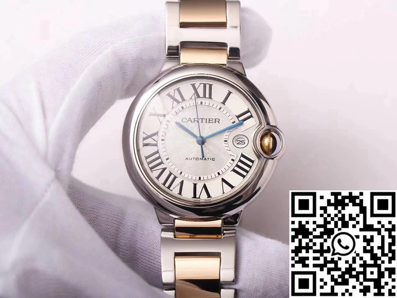 Ballon Bleu de Cartier W69009Z3 Wrap Gold V9 Factory Silver White Dial