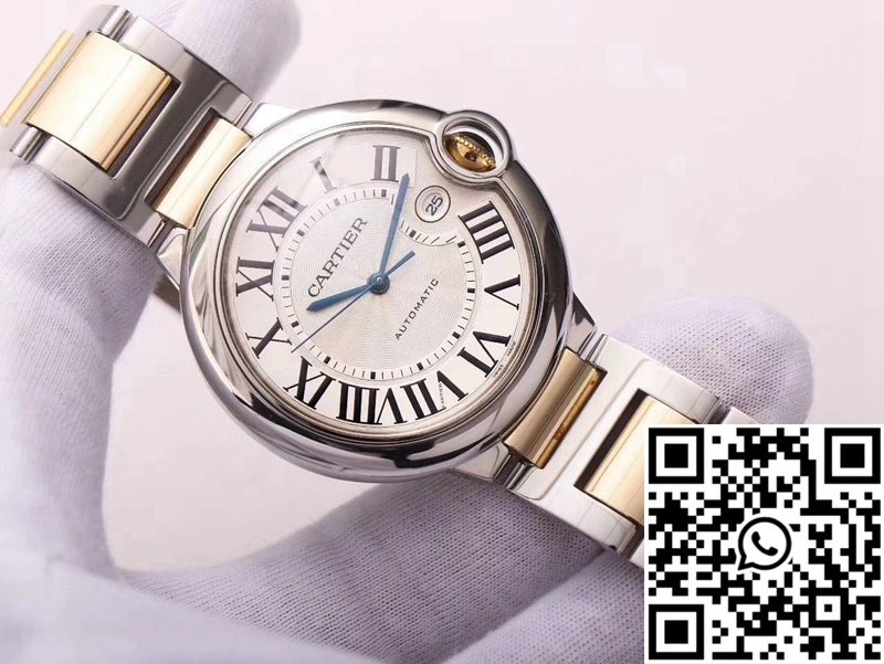 Ballon Bleu de Cartier W69009Z3 Wrap Gold V9 Factory Silver White Dial