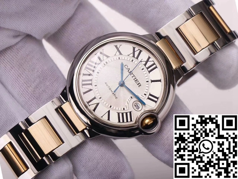 Ballon Bleu de Cartier W69009Z3 Wrap Gold V9 Factory Silver White Dial
