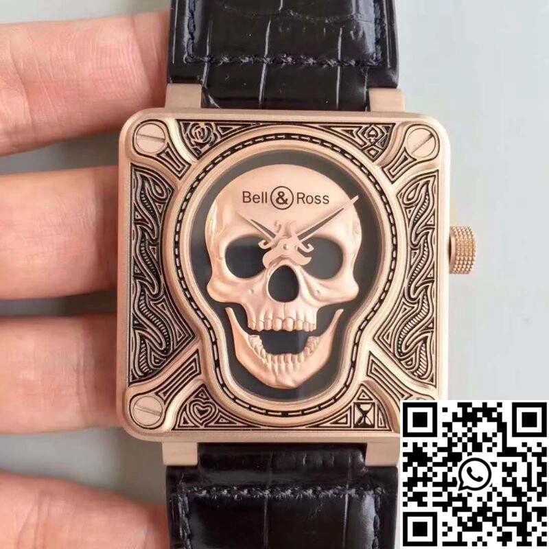 Bell Ross BR 01 Skull Bronze Rose Gold and Black Dial