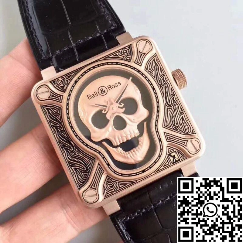 Bell Ross BR 01 Skull Bronze Rose Gold and Black Dial