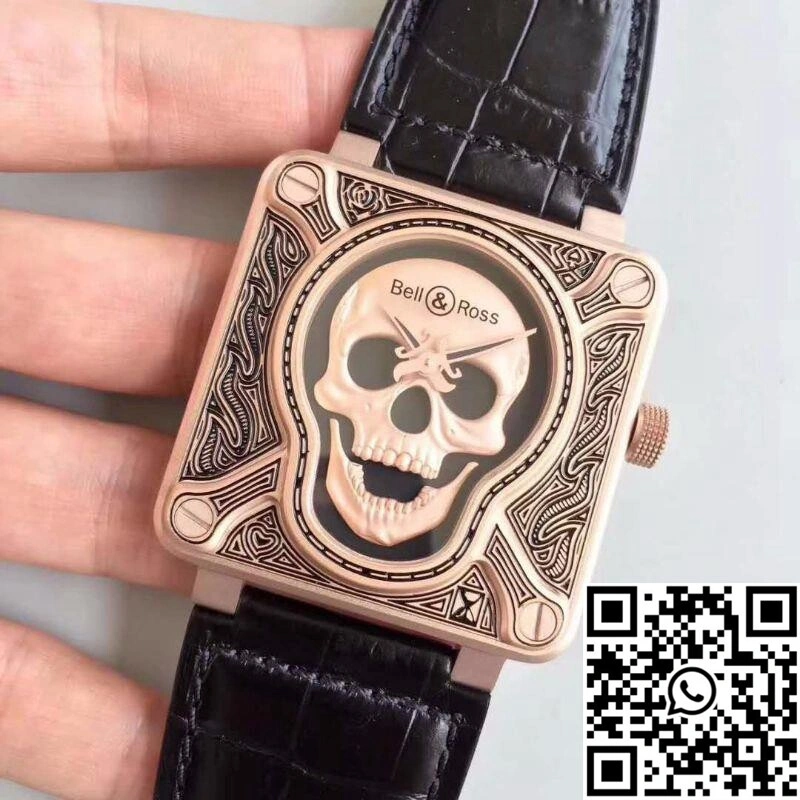 Bell Ross BR 01 Skull Bronze Rose Gold and Black Dial
