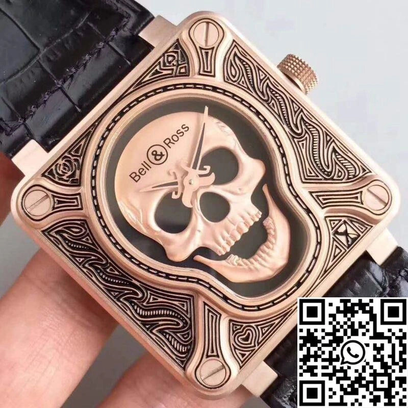 Bell Ross BR 01 Skull Bronze Rose Gold and Black Dial