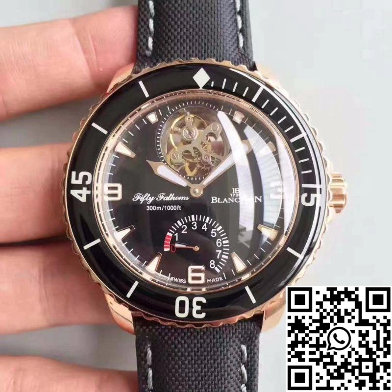 Blancpain Fifty Fathoms Tourbillon 5025-3630-52A Rose Gold Black Dial