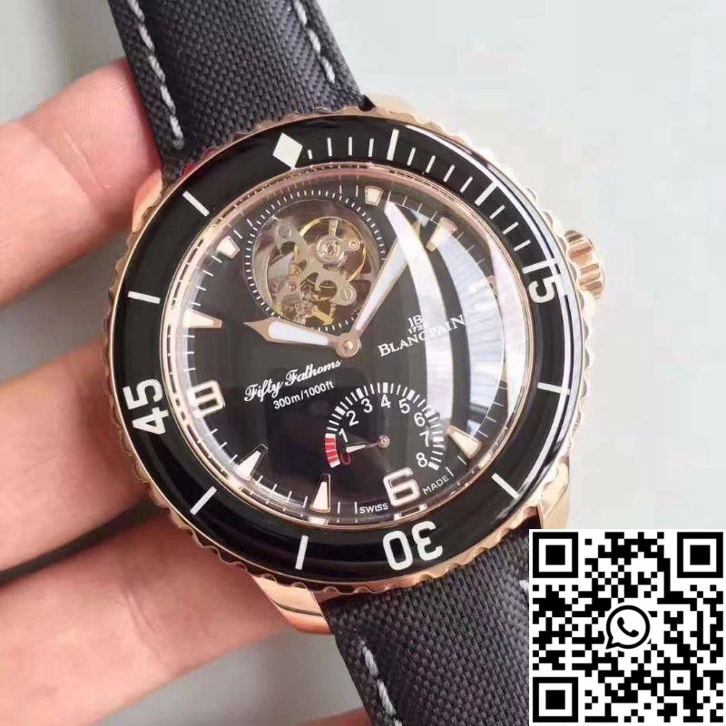 Blancpain Fifty Fathoms Tourbillon 5025-3630-52A Rose Gold Black Dial