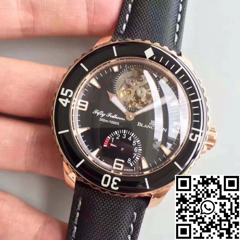 Blancpain Fifty Fathoms Tourbillon 5025-3630-52A Rose Gold Black Dial