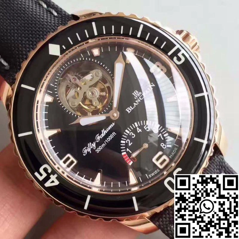 Blancpain Fifty Fathoms Tourbillon 5025-3630-52A Rose Gold Black Dial