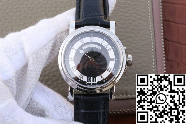 Breguet Marine 5817 Black Dial Cowhide Strap