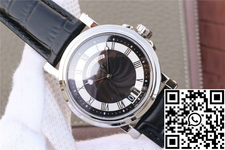 Breguet Marine 5817 Black Dial Cowhide Strap