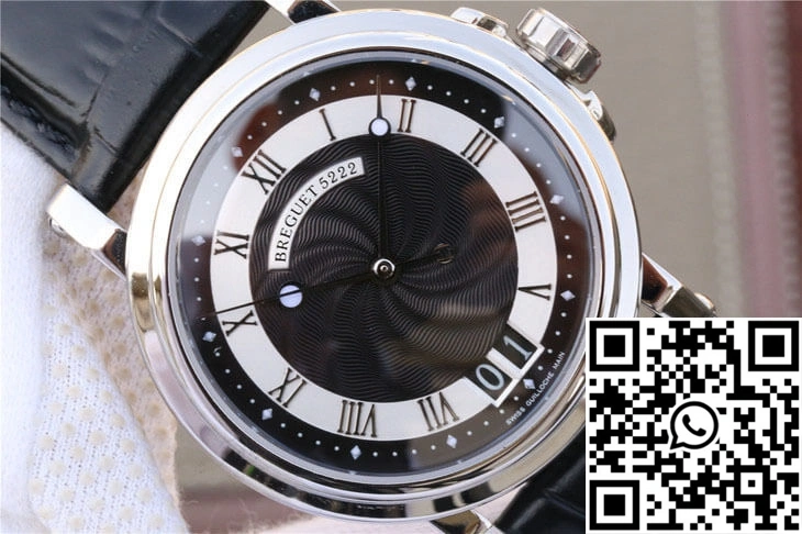 Breguet Marine 5817 Black Dial Cowhide Strap
