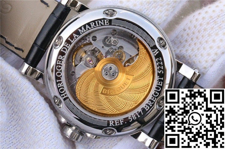Breguet Marine 5817 Black Dial Cowhide Strap