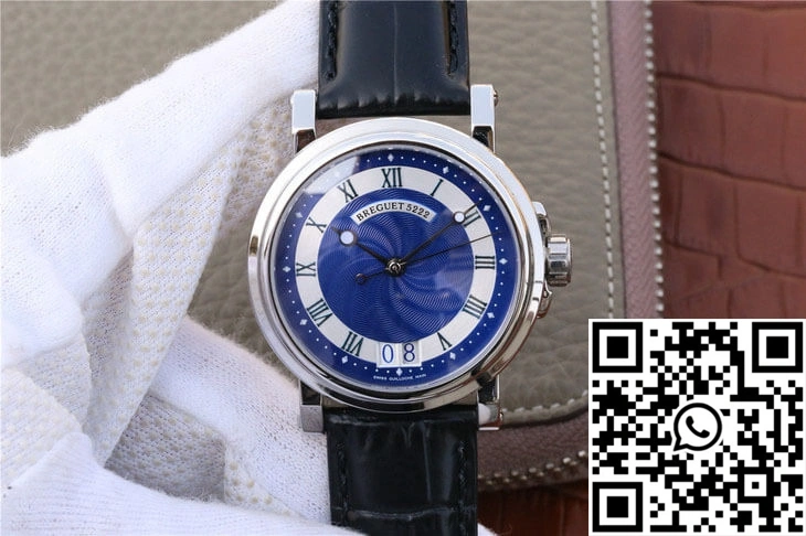 Breguet Marine 5817 Blue Dial Cowhide Strap