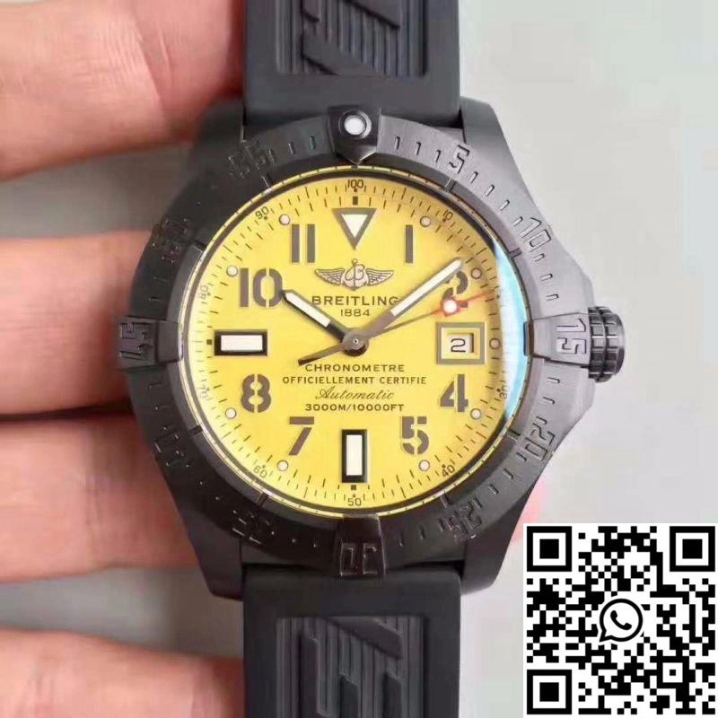 Breitling Avenger II Seawolf V1731110 BD74 109W M20BASA.1 GF Factory Yellow Dial