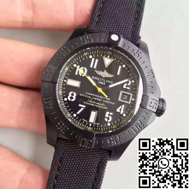 Breitling Avenger Seawolf Blacksteel Code Yellow M17330B2 GF Factory Black Dial