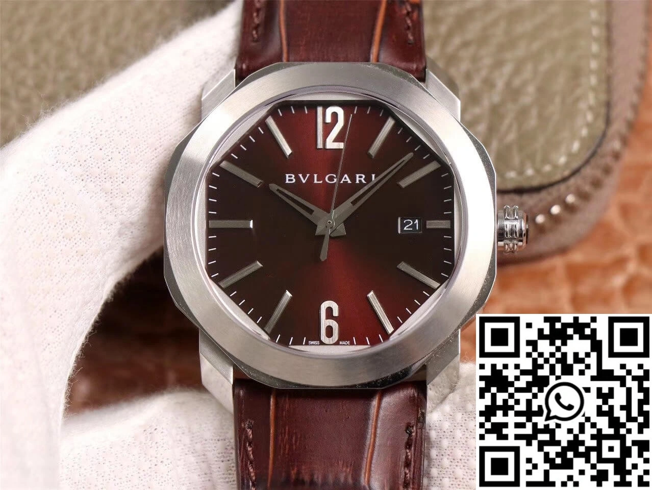 Bvlgari Octo 102705 BV Factory Reddish Brown Dial