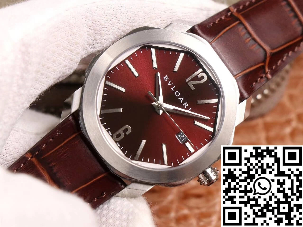 Bvlgari Octo 102705 BV Factory Reddish Brown Dial