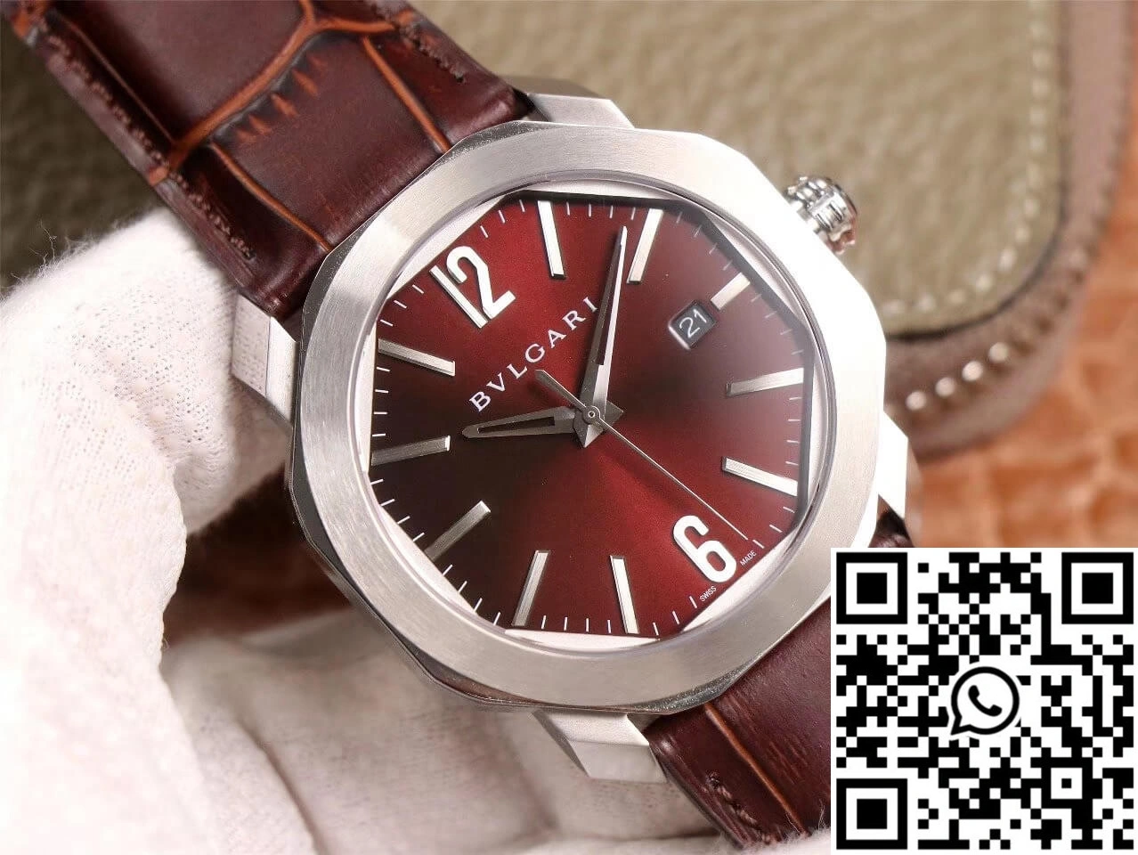 Bvlgari Octo 102705 BV Factory Reddish Brown Dial