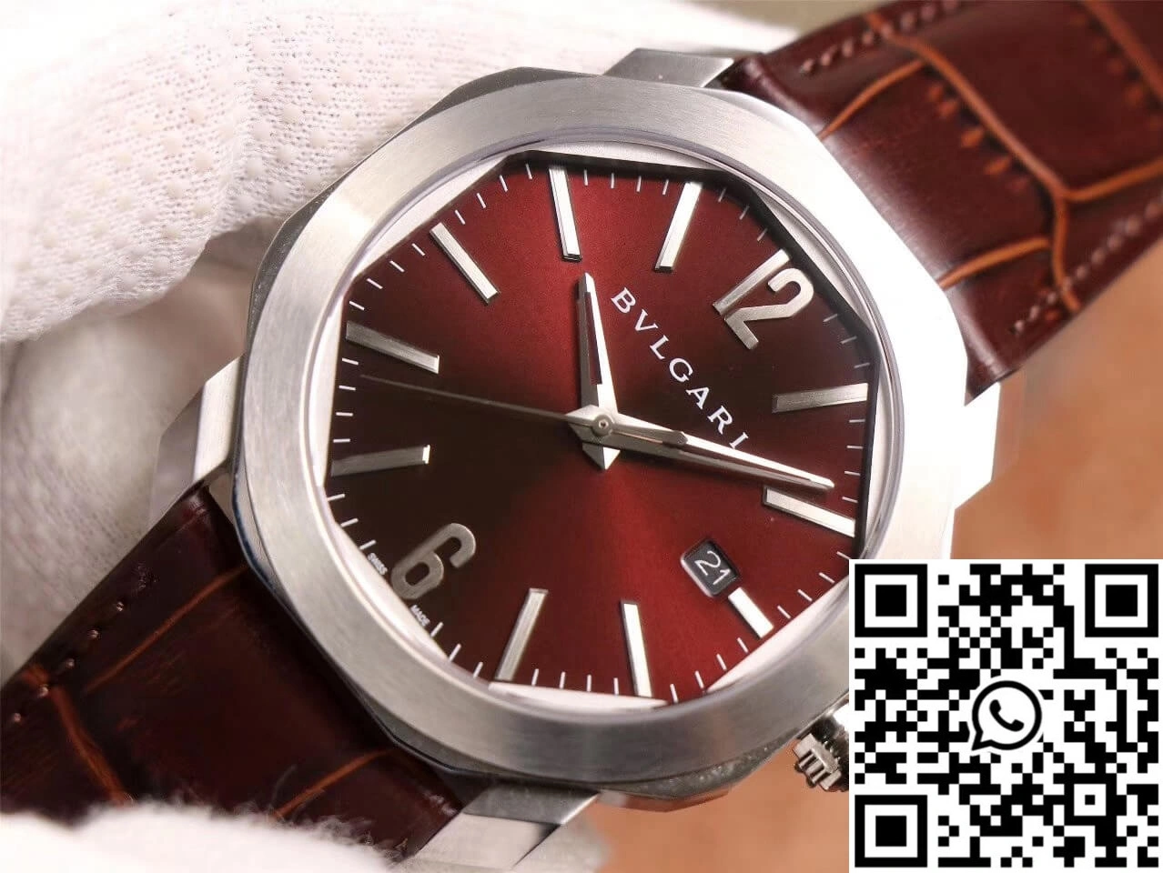 Bvlgari Octo 102705 BV Factory Reddish Brown Dial