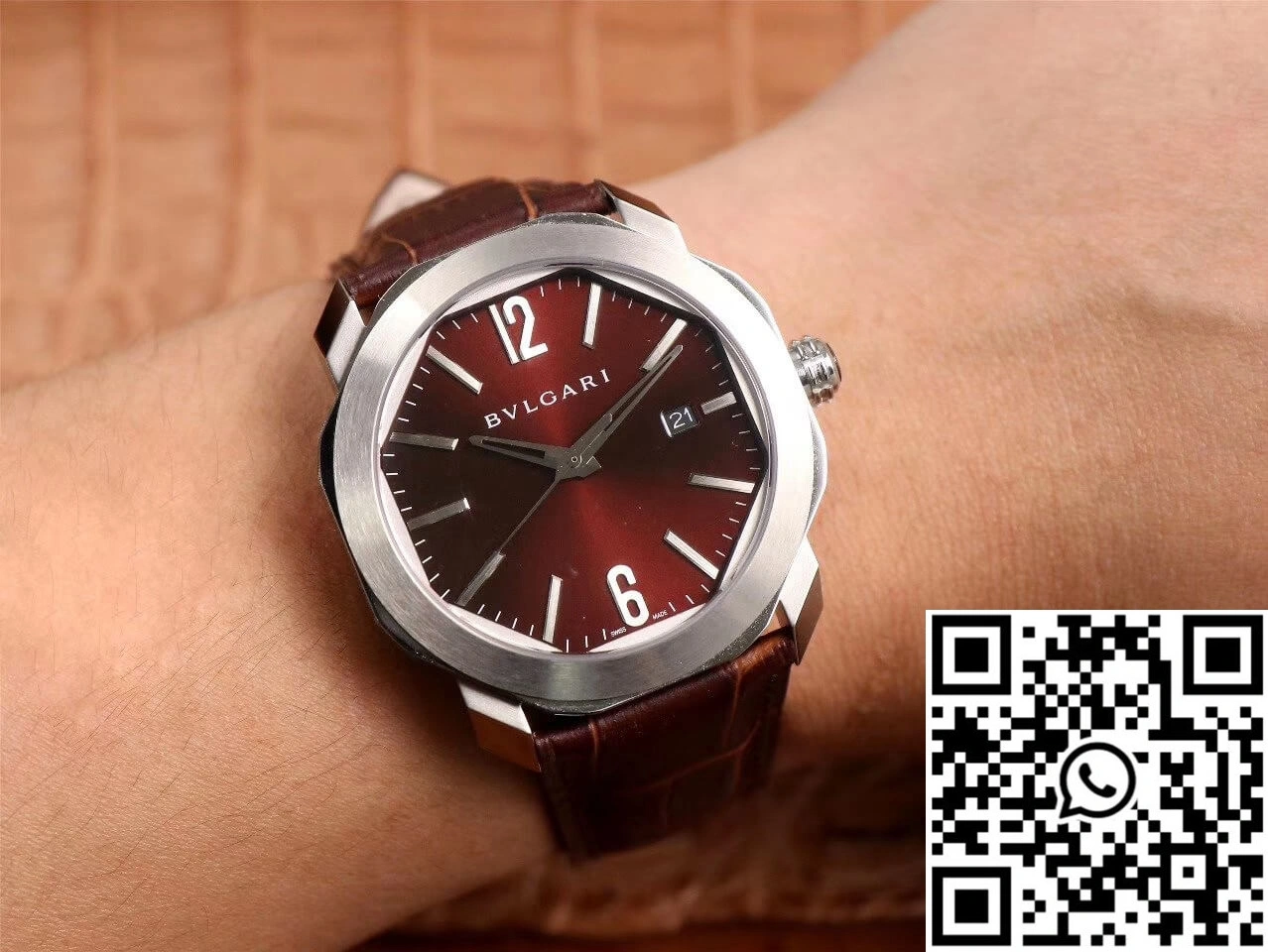 Bvlgari Octo 102705 BV Factory Reddish Brown Dial