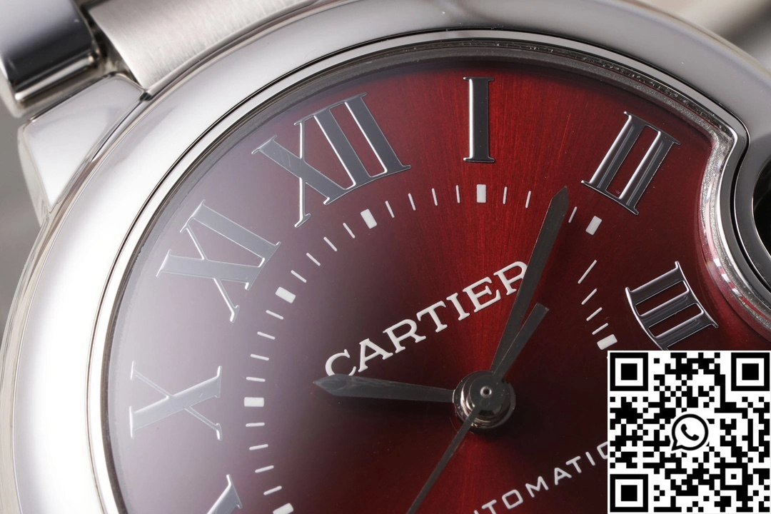 Cartier Ballon Bleu AF Factory WSBB0052 33mm Full Steel Roman Numerals Red Dial