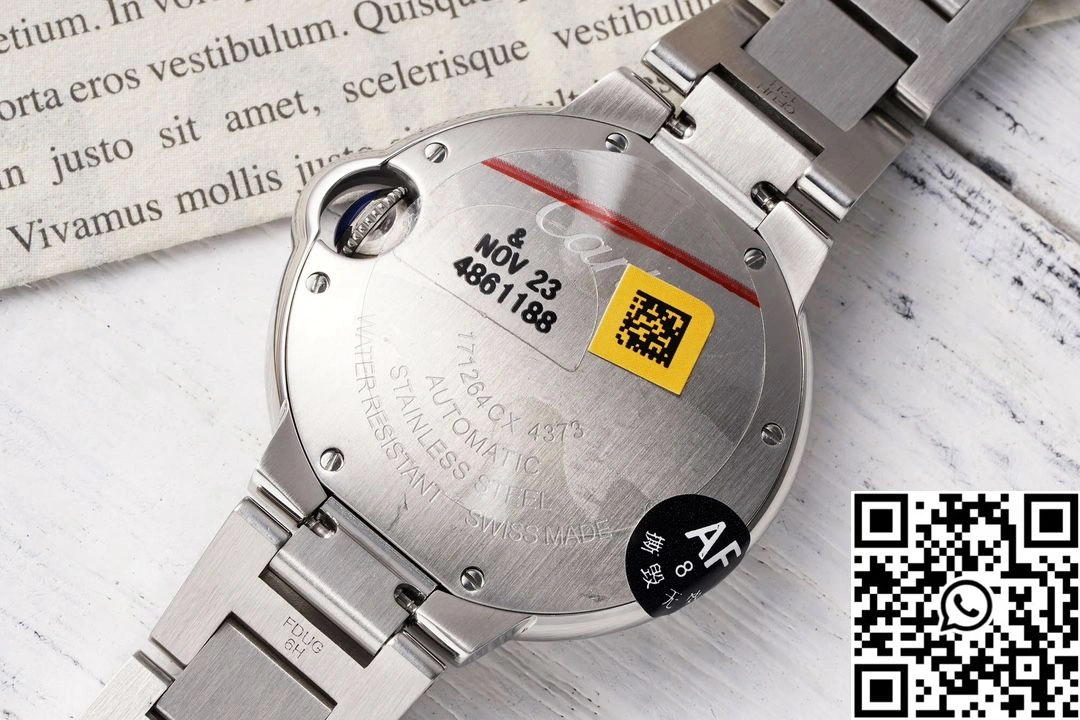 Cartier Ballon Bleu AF Factory WSBB0052 33mm Full Steel Roman Numerals Red Dial