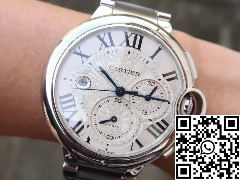 Cartier Ballon Bleu Chronograph W6920076 ZF Factory Silver Dial