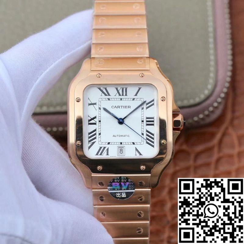 Cartier De Santos 40mm BV Factory 18K Rose Gold Case White Dial