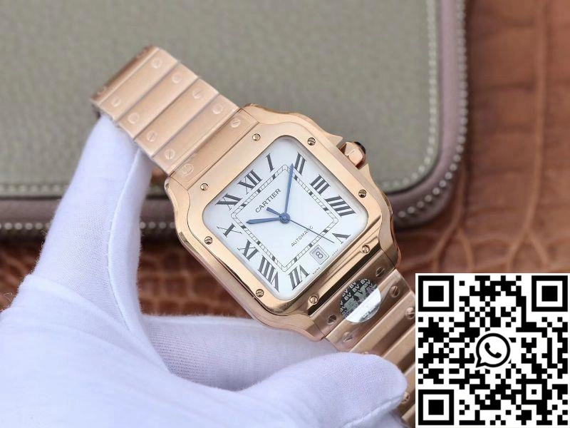 Cartier De Santos 40mm BV Factory 18K Rose Gold Case White Dial