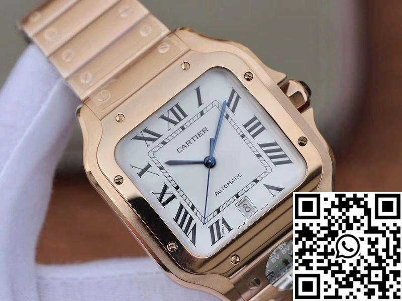 Cartier De Santos 40mm BV Factory 18K Rose Gold Case White Dial