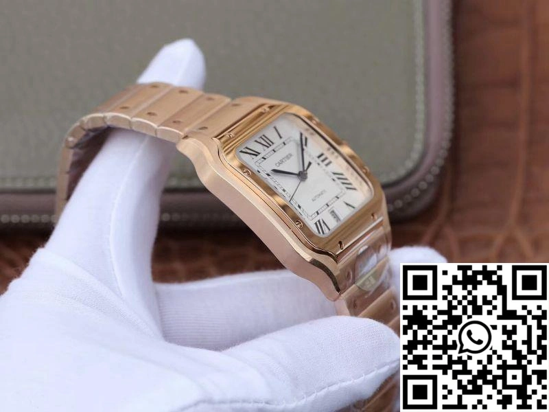 Cartier De Santos 40mm BV Factory 18K Rose Gold Case White Dial