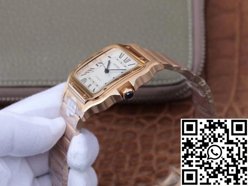 Cartier De Santos 40mm BV Factory 18K Rose Gold Case White Dial