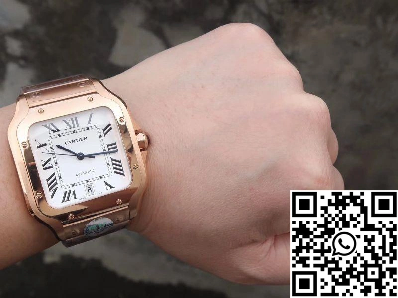 Cartier De Santos 40mm BV Factory 18K Rose Gold Case White Dial