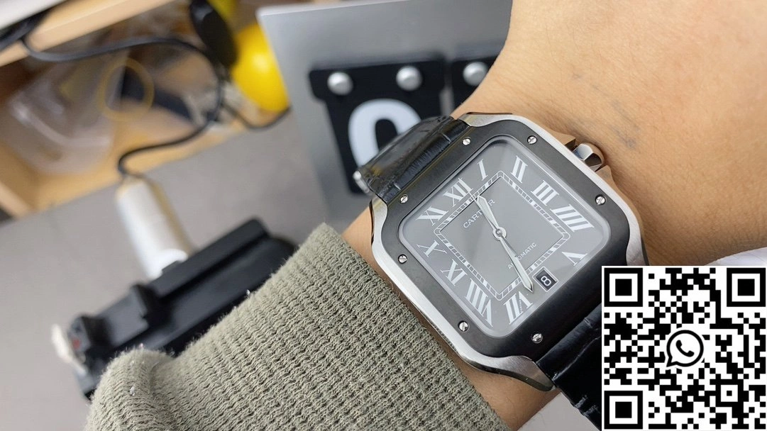Cartier De Santos CRWSSA0037 BV Factory Grey Dial Leather Band