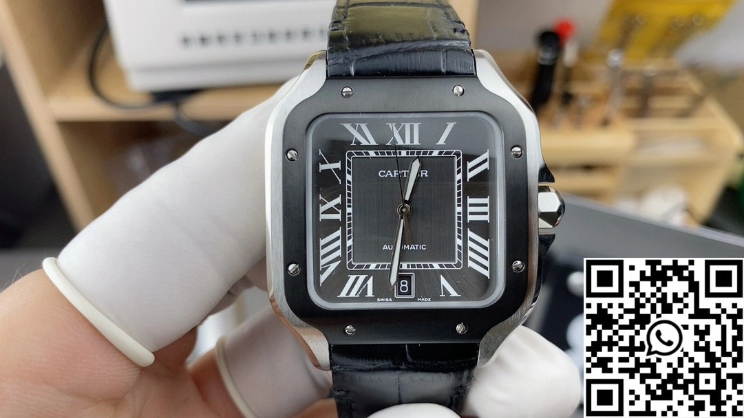 Cartier De Santos CRWSSA0037 BV Factory Grey Dial Leather Band