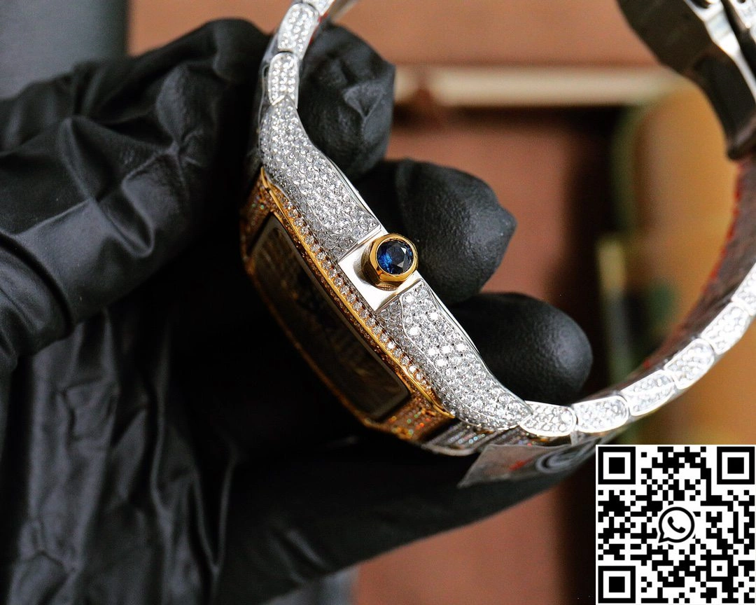 Cartier De Santos Full Diamond AMG Factory Rose Gold Arabic Dial