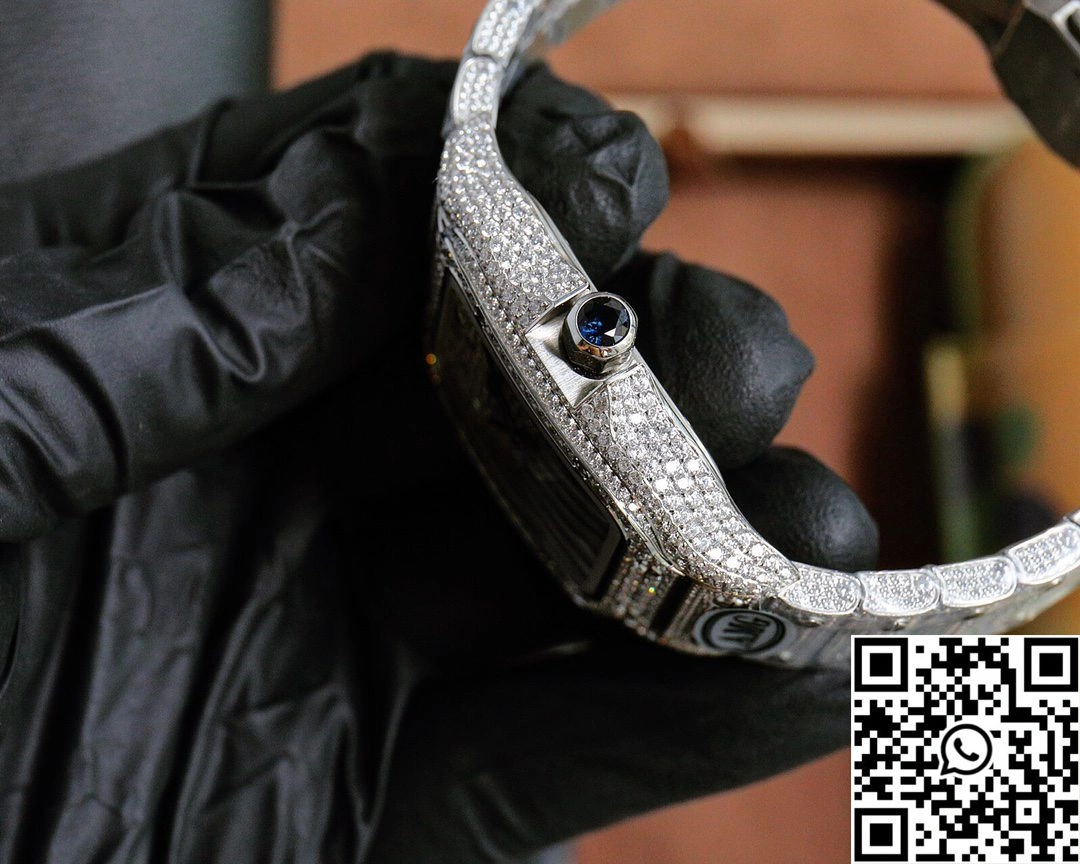 Cartier De Santos Full Diamond AMG Factory White Dial