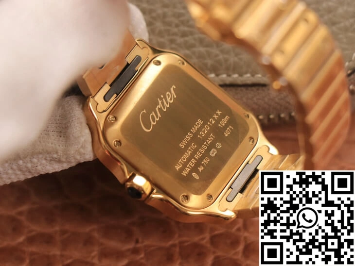 Cartier De Santos WSSA0010 BV Factory 18K Gold White Dial