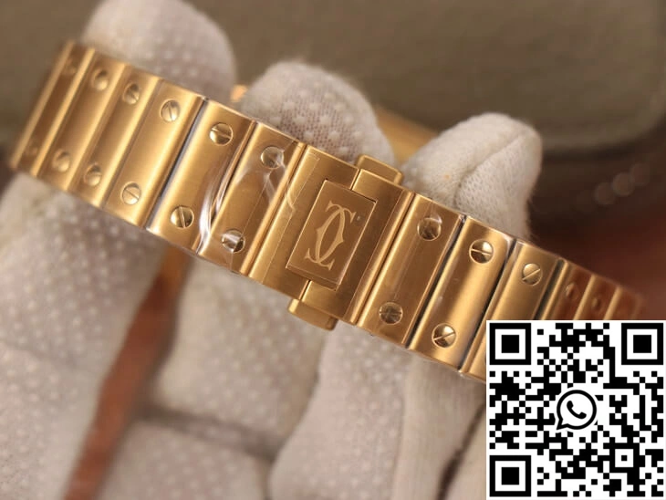 Cartier De Santos WSSA0010 BV Factory 18K Gold White Dial