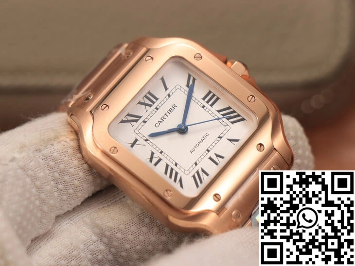 Cartier De Santos WSSA0010 BV Factory 18K Rose Gold White Dial