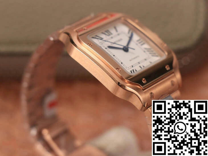 Cartier De Santos WSSA0010 BV Factory 18K Rose Gold White Dial