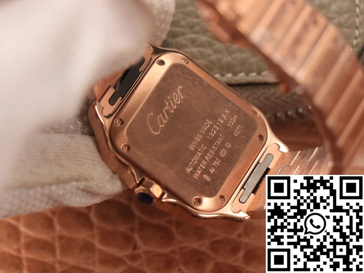 Cartier De Santos WSSA0010 BV Factory 18K Rose Gold White Dial