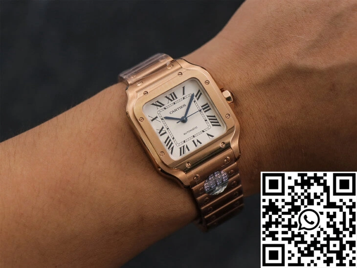 Cartier De Santos WSSA0010 BV Factory 18K Rose Gold White Dial