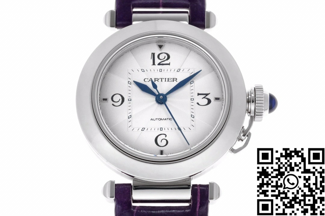 Cartier Pasha CRWGPA0018 AF Factory 30mm Silver Dial Purple Leather Band