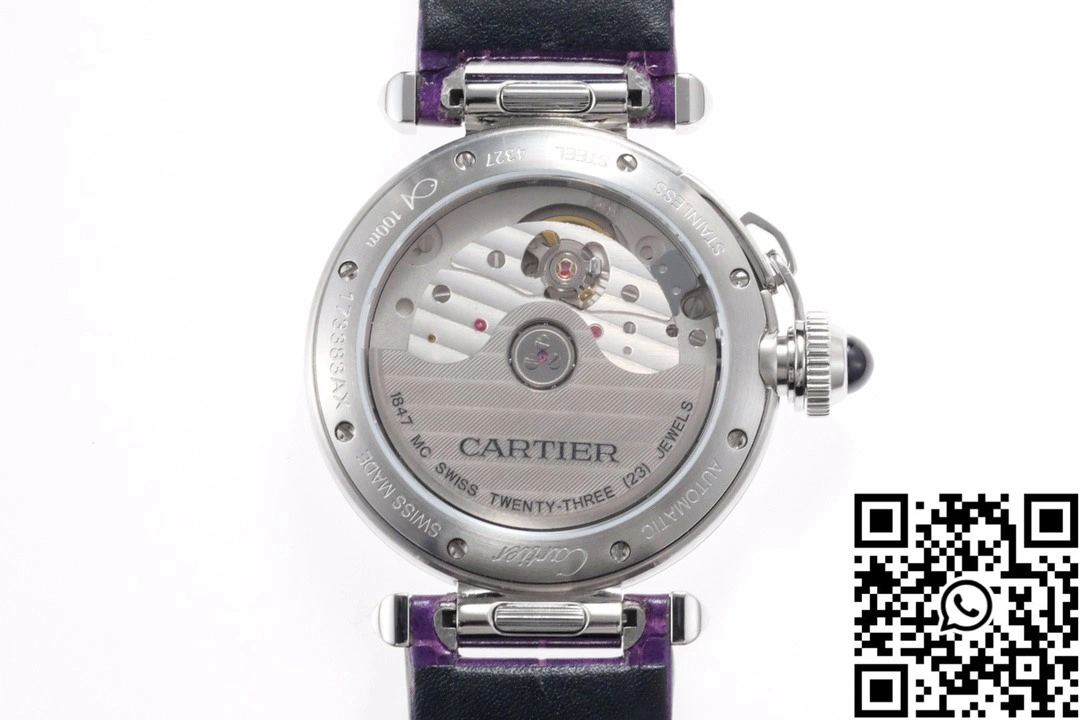 Cartier Pasha CRWGPA0018 AF Factory 30mm Silver Dial Purple Leather Band