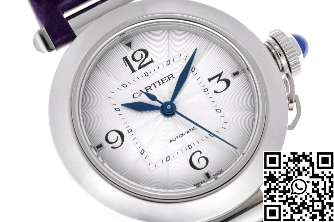Cartier Pasha CRWGPA0018 AF Factory 30mm Silver Dial Purple Leather Band