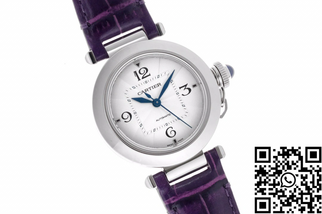 Cartier Pasha CRWGPA0018 AF Factory 30mm Silver Dial Purple Leather Band